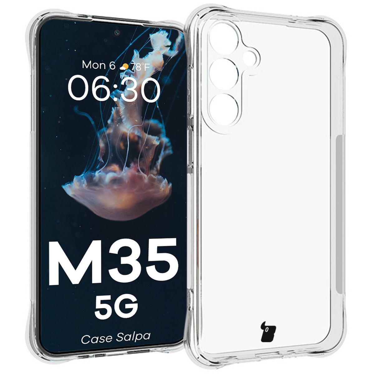 Elastyczne etui Bizon Case Salpa do Galaxy M35 5G, przezroczyste