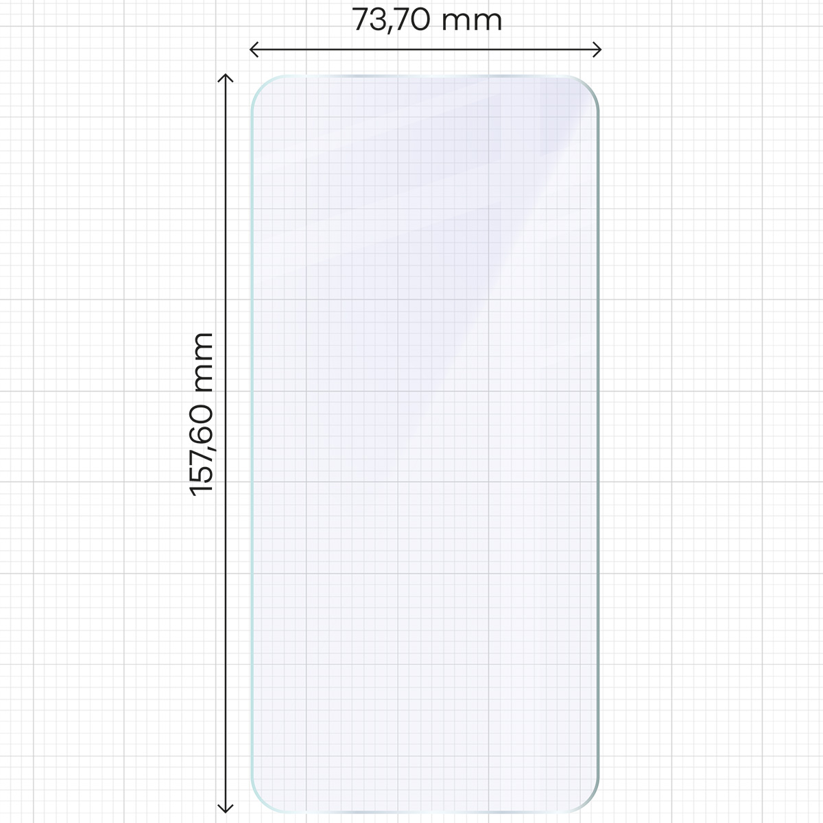 Miarka z wymiarami szkła hybrydowego Bizon Glass Mule