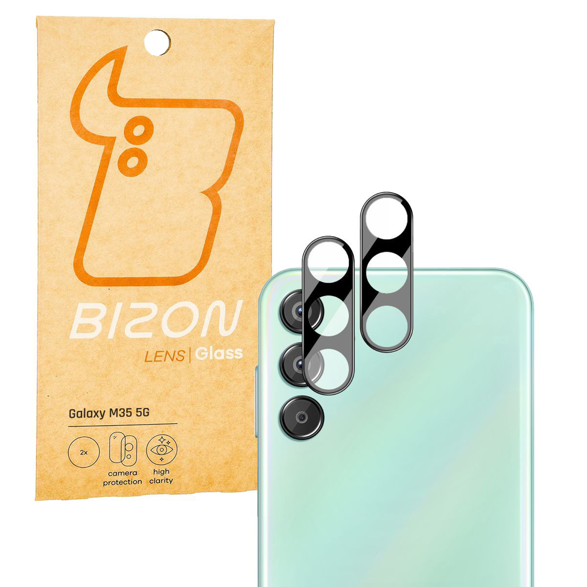 Szkło na aparat telefonu Bizon Glass Lens do Samsung Galaxy M35 5G, 2 sztuki