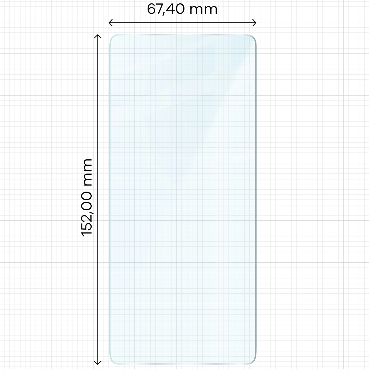 Miarka z wymiarami szkła hartowanego Bizon Glass Clear Duo do Samsung Galaxy S20 FE