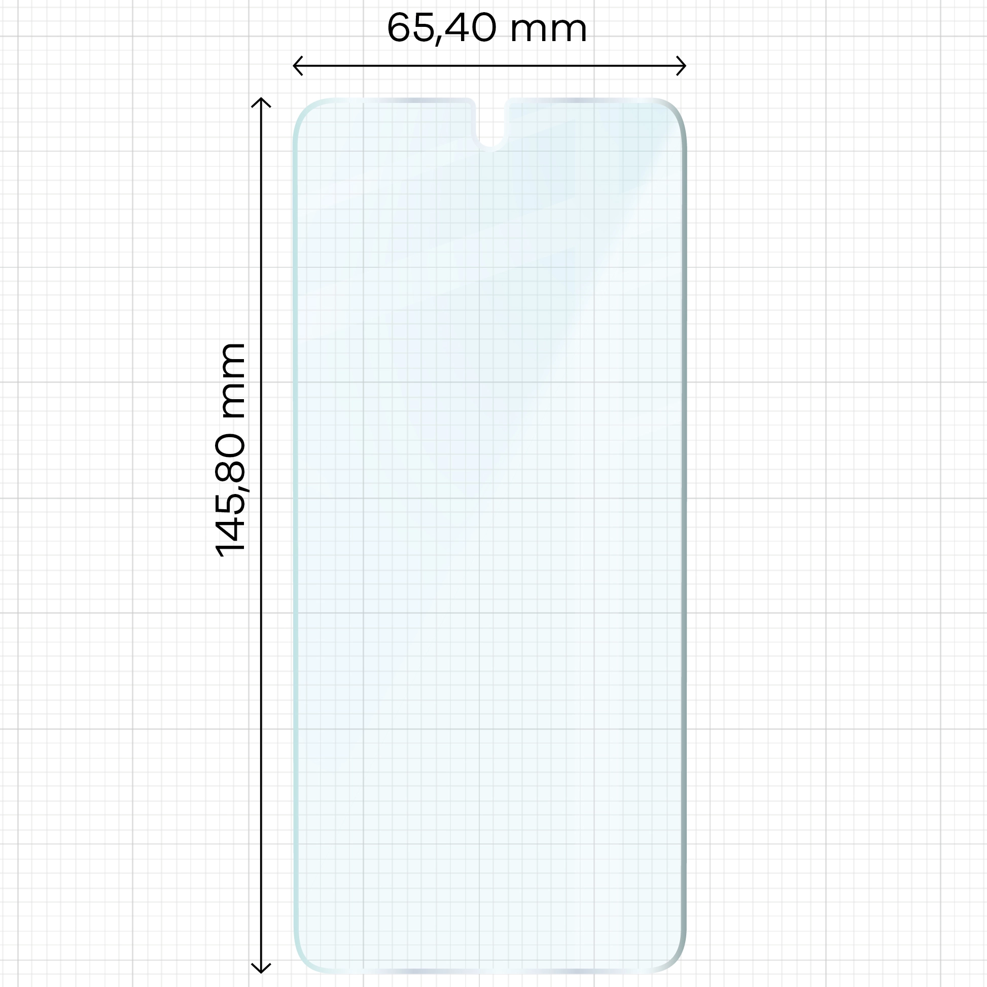 Miarka z wymiarami szkła hartowanego Bizon Glass Clear Duo do Samsung Galaxy S21