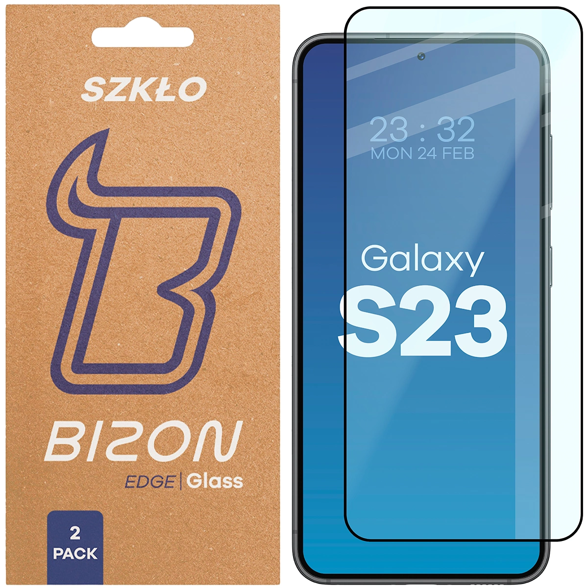Szkło hartowane na cały ekran Bizon Glass Edge Duo dla Samsung Galaxy S23