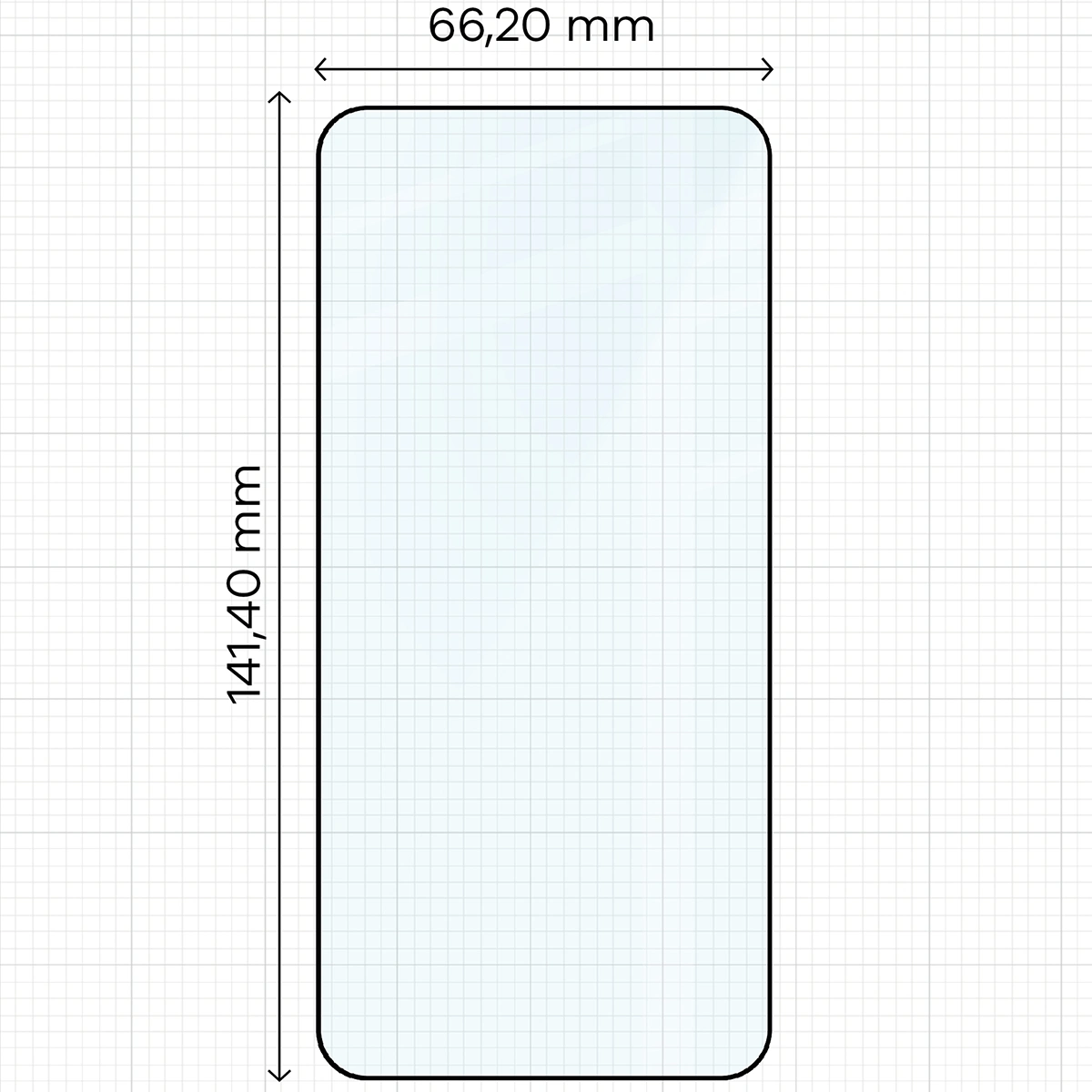 Wymiary szkła Bizon Glass Edge Duo do Samsung Galaxy S23
