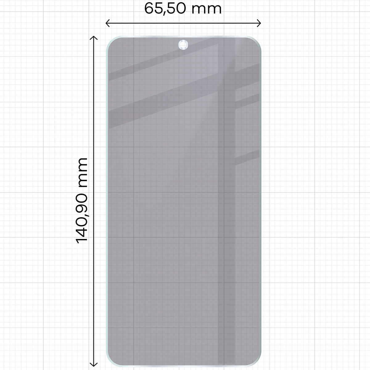 Wymiary szkła Bizon Glass Mule Shadow do Samsung Galaxy S23