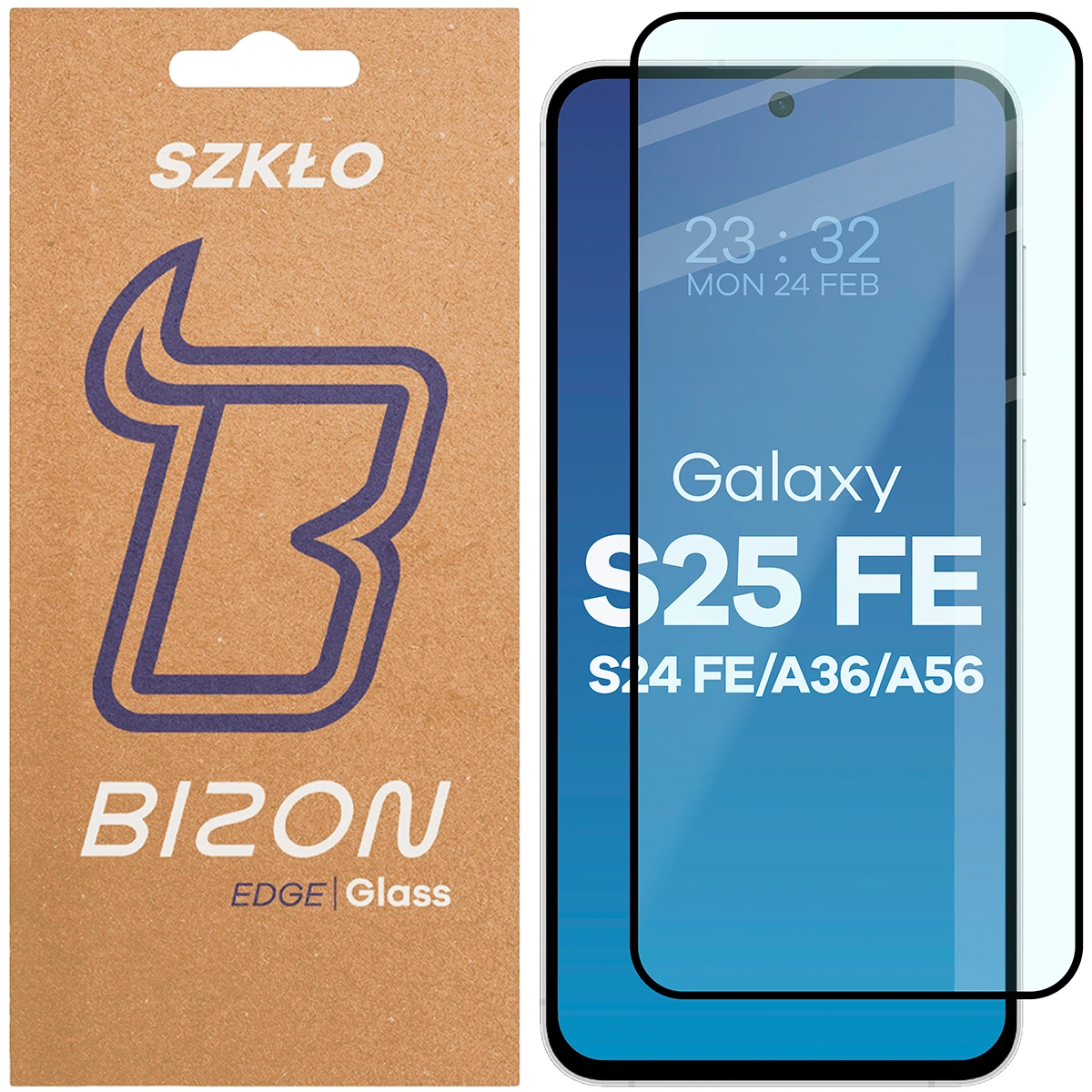 Szkło hartowane Bizon Glass Edge 2 do Galaxy S24 FE 5G, czarna ramka
