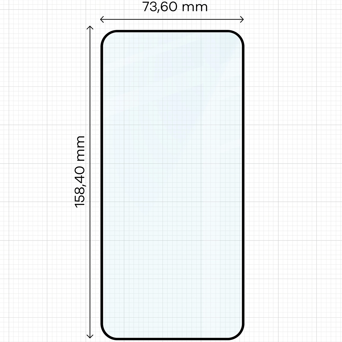 Wymiary szkła Bizon Glass Edge Duo do Samsung Galaxy S25 FE / Samsung Galaxy S24 FE / Samsung Galaxy A36 5G / Samsung Galaxy A56 5G