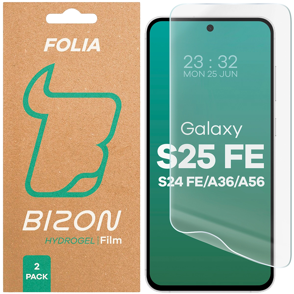 Folia hydrożelowa na ekran Bizon Glass Hydrogel Front do Samsung Galaxy S24 FE, 2 sztuki