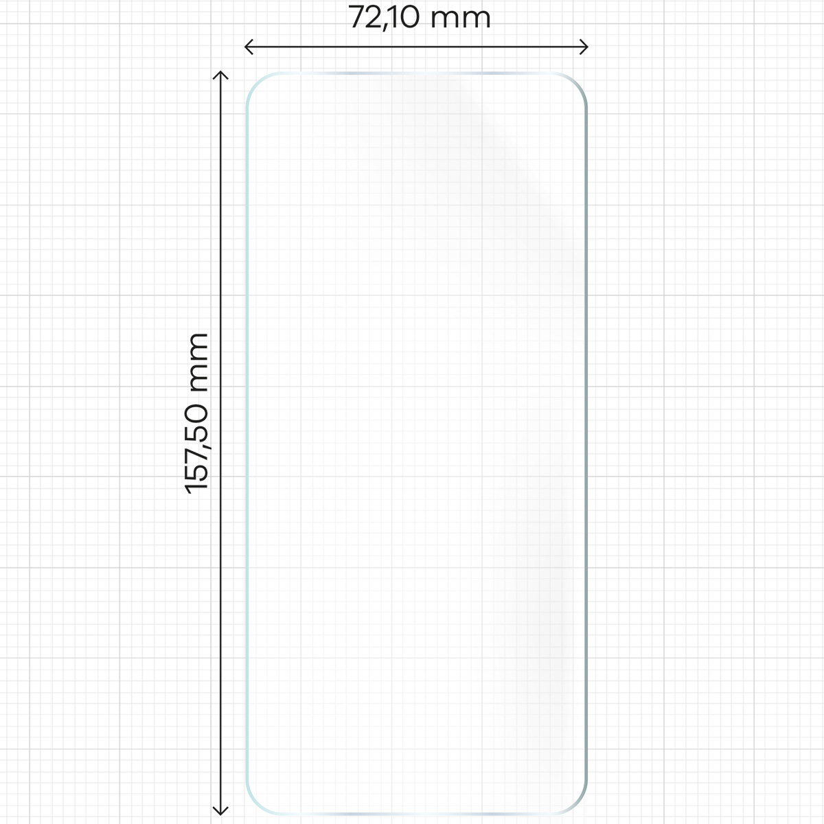 Wymiary dla folii hydrożelowej na ekran Bizon Glass Hydrogel Front