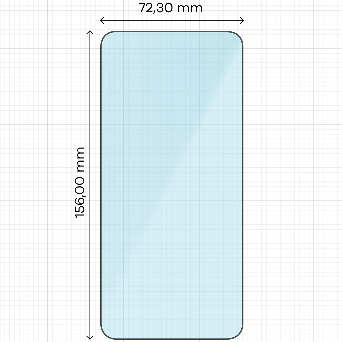 Miarka z wymiarami szkła hartowanego Bizon Smart Glass do Samsung Galaxy S24 FE