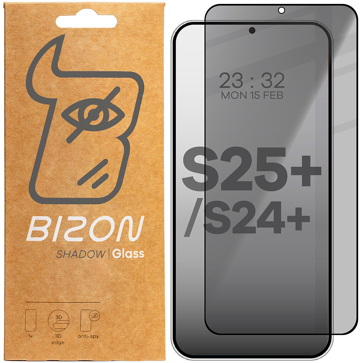 Szkło prywatyzujące Bizon Glass Edge Shadow do Samsung Galaxy S25 Plus / S24 Plus