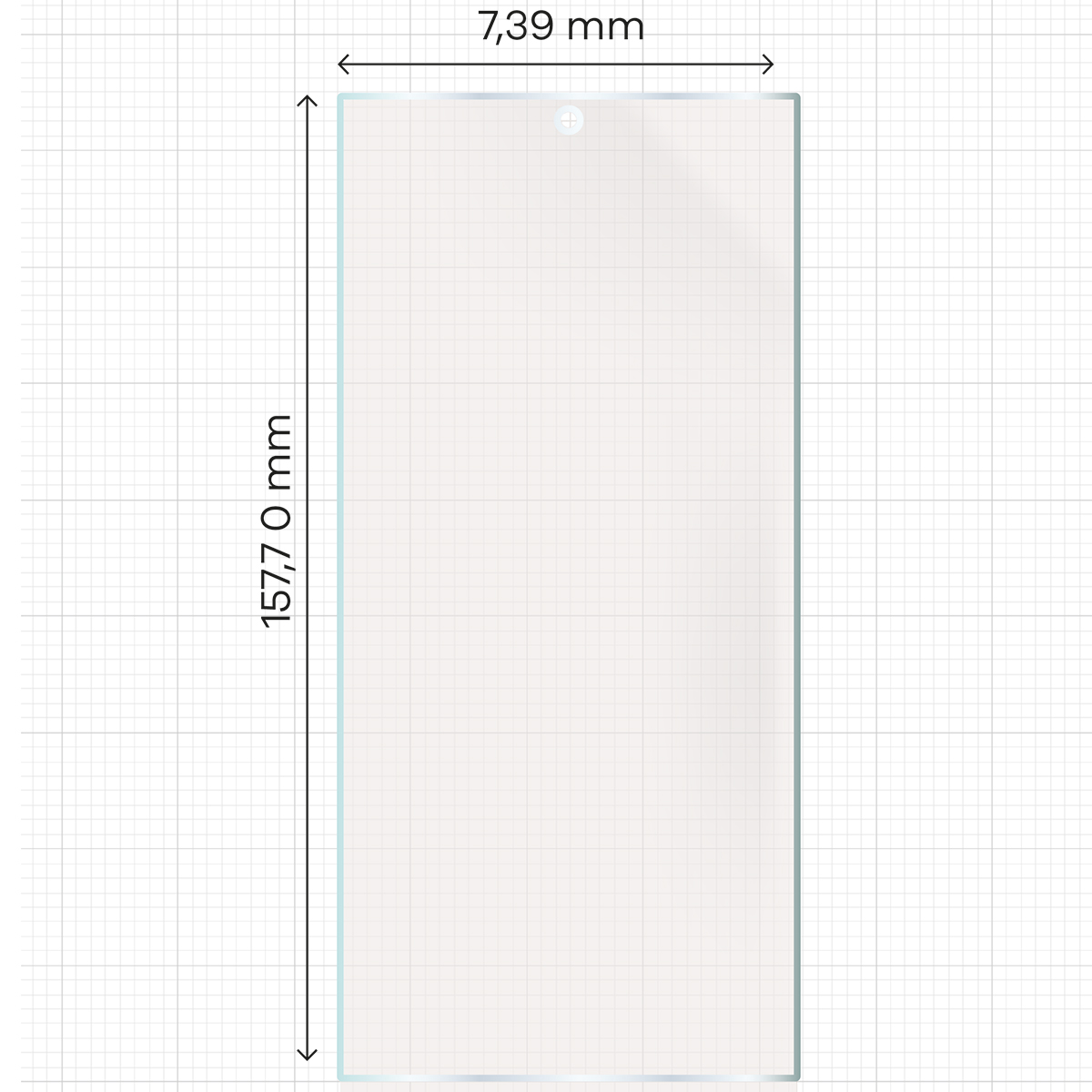 Miarka z wymiarami folii matowej Bizon Glass Hydrogel Sun