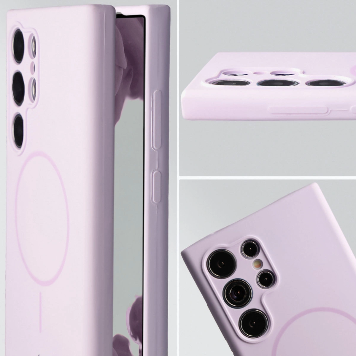 Zbliżenie na wycięcie na obiektywy w etui Bizon Soft Case do Samsung Galaxy S24 Ultra