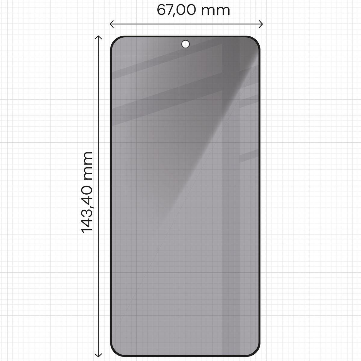 Zdjęcie na miarce szkła Bizon Glass Edge Shadow do Samsung Galaxy S24