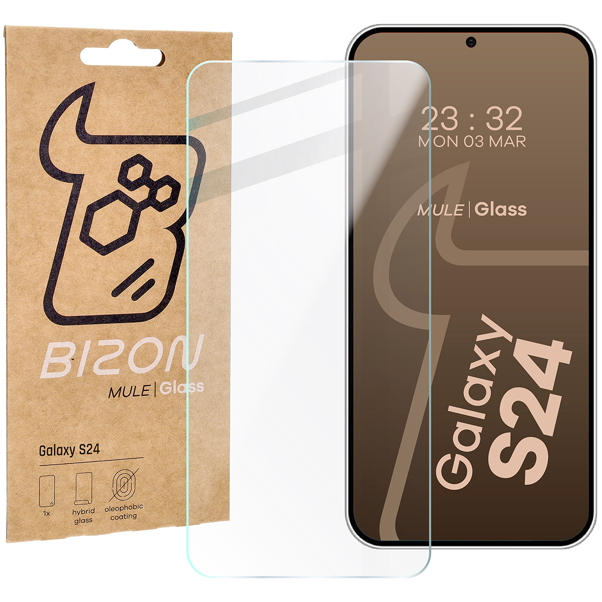 Szkło hybrydowe na ekran Bizon Glass Mule do Galaxy S24
