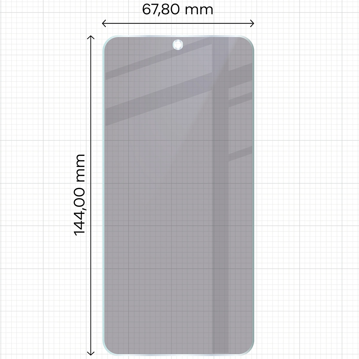 Wymiary szkła Bizon Glass Mule Shadow do Samsung Galaxy S24