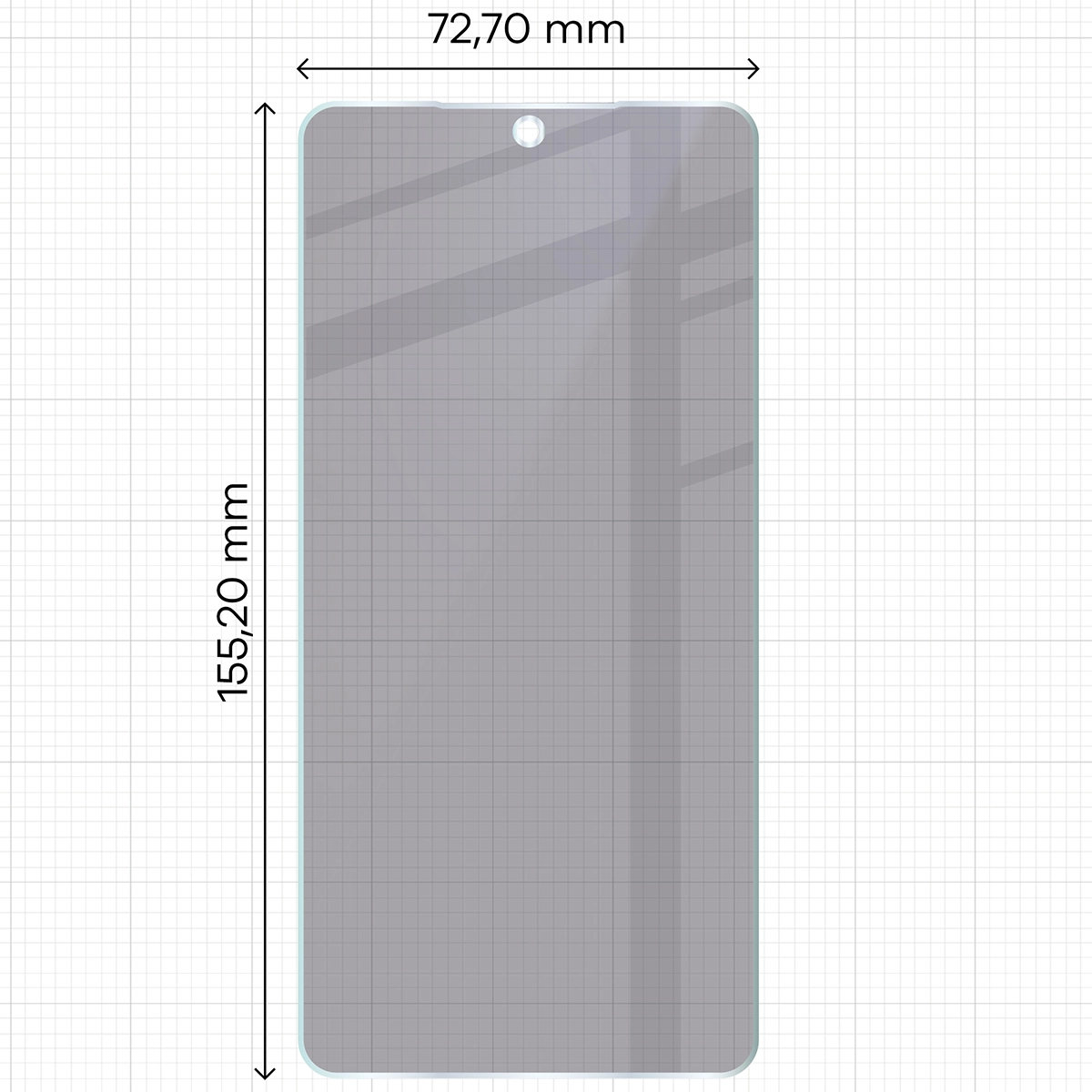 Wymiary szkła Bizon Glass Mule Shadow do Samsung Galaxy S25 Edge