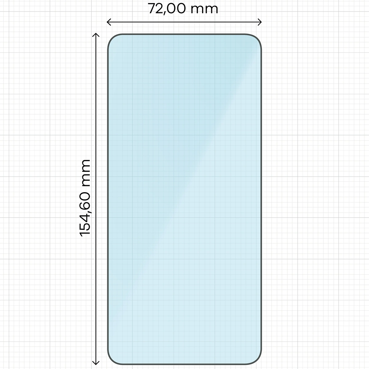 Miarka z wymiarami szkła hartowanego Bizon Smart Glass do Samsung Galaxy S25 Edge
