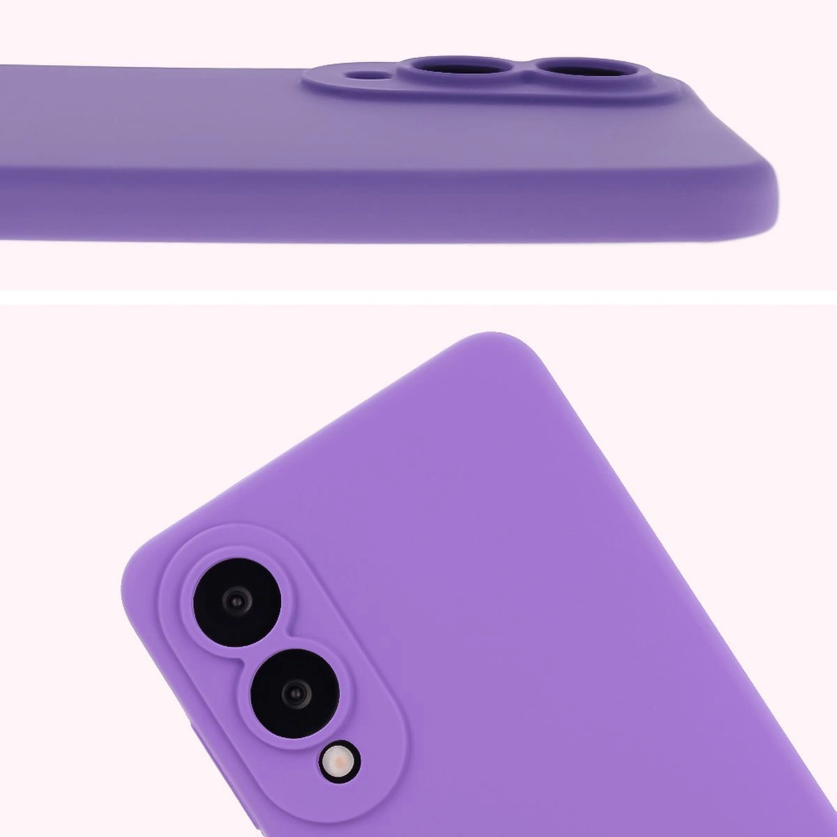 Zbliżenie na wycięcia na obiektywy w etui Bizon Soft Case do Samsung Galaxy S25 Edge