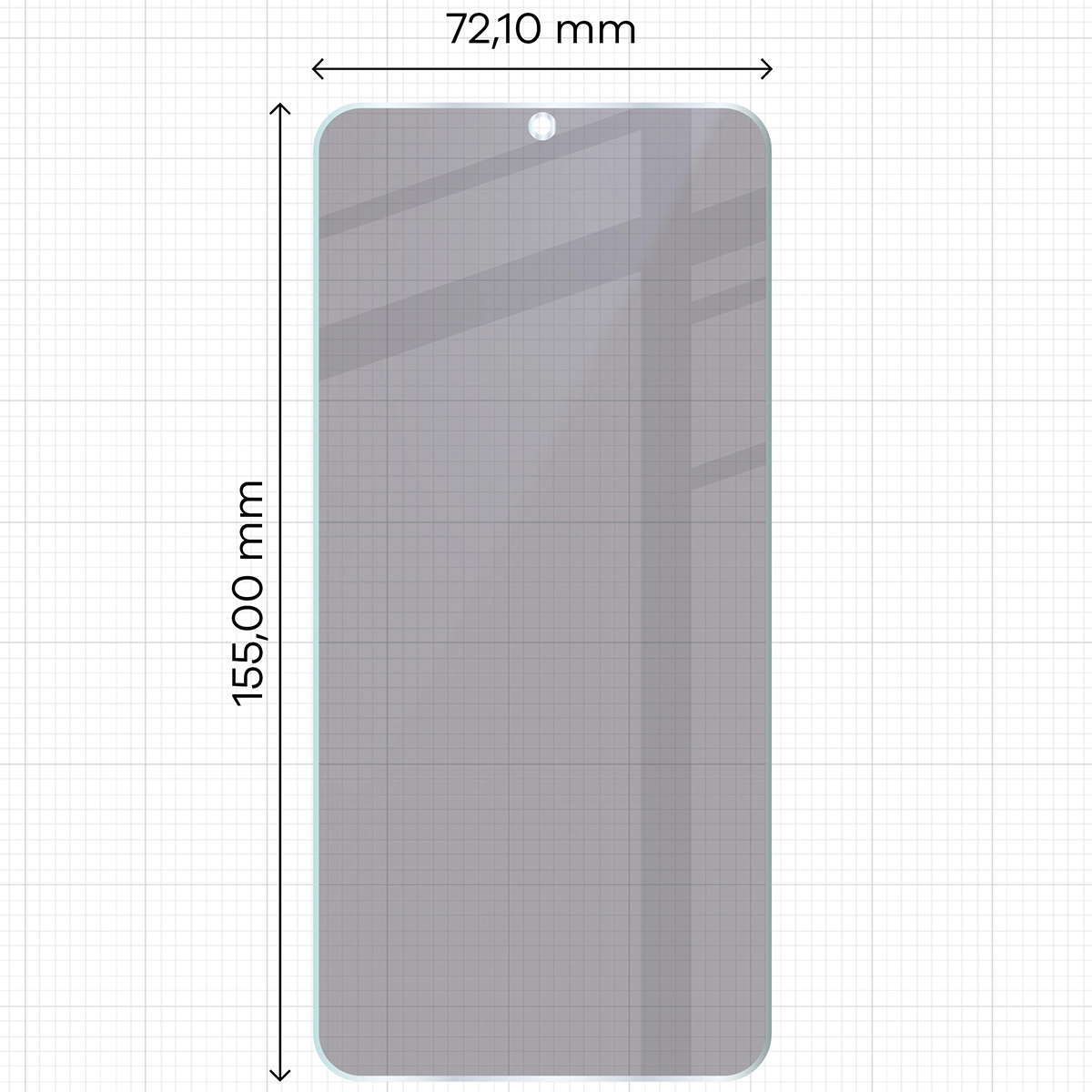 Wymiary szkła Bizon Glass Mule Shadow do Samsung Galaxy S25 Plus