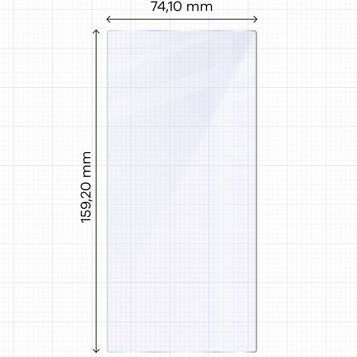 Miarka z wymiarami szkła hybrydowego Bizon Glass Mule Duo do Samsung Galaxy S25 Ultra
