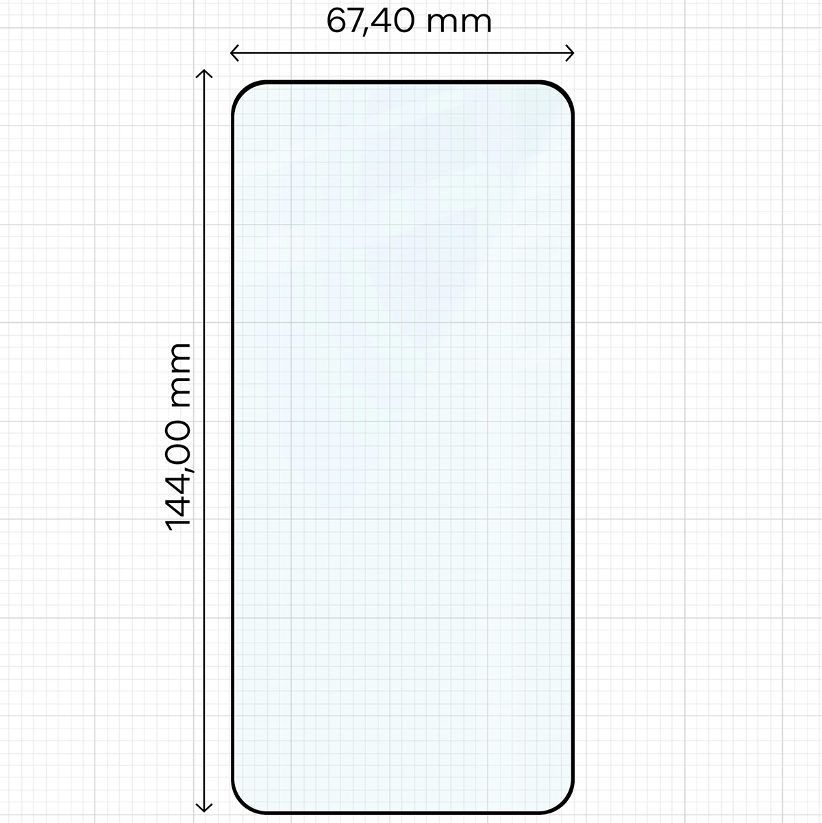 Wymiary szkła Bizon Glass Edge Duo do Samsung Galaxy S25 / Samsung Galaxy S24