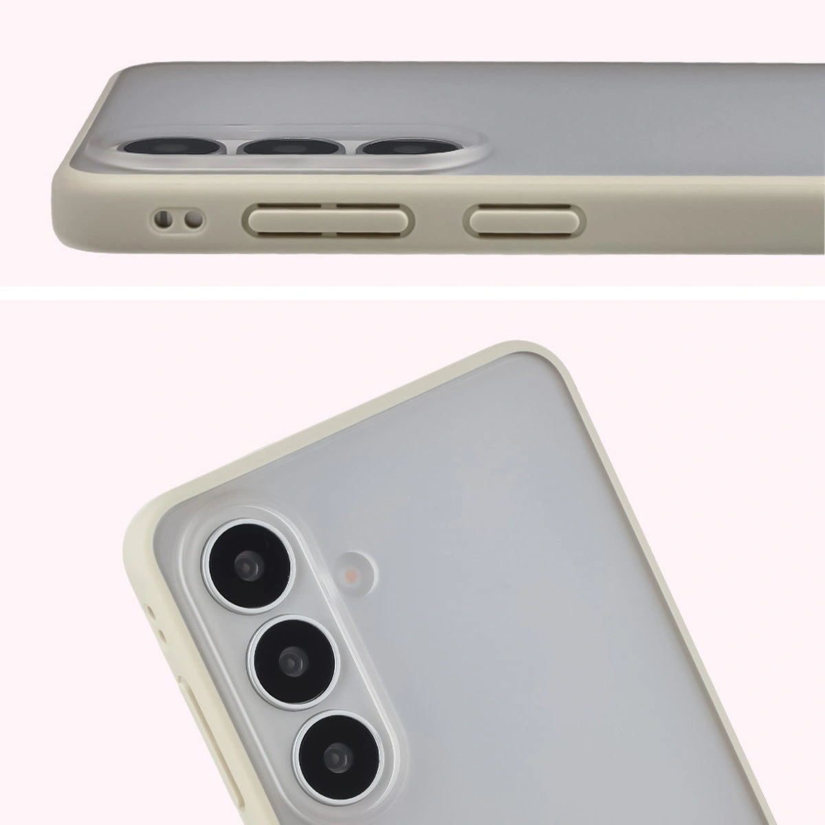 Pełne wycięcie i podwyższone krawędzie aparatu w etui Bizon Case Angelo do Samsung Galaxy S26 Plus