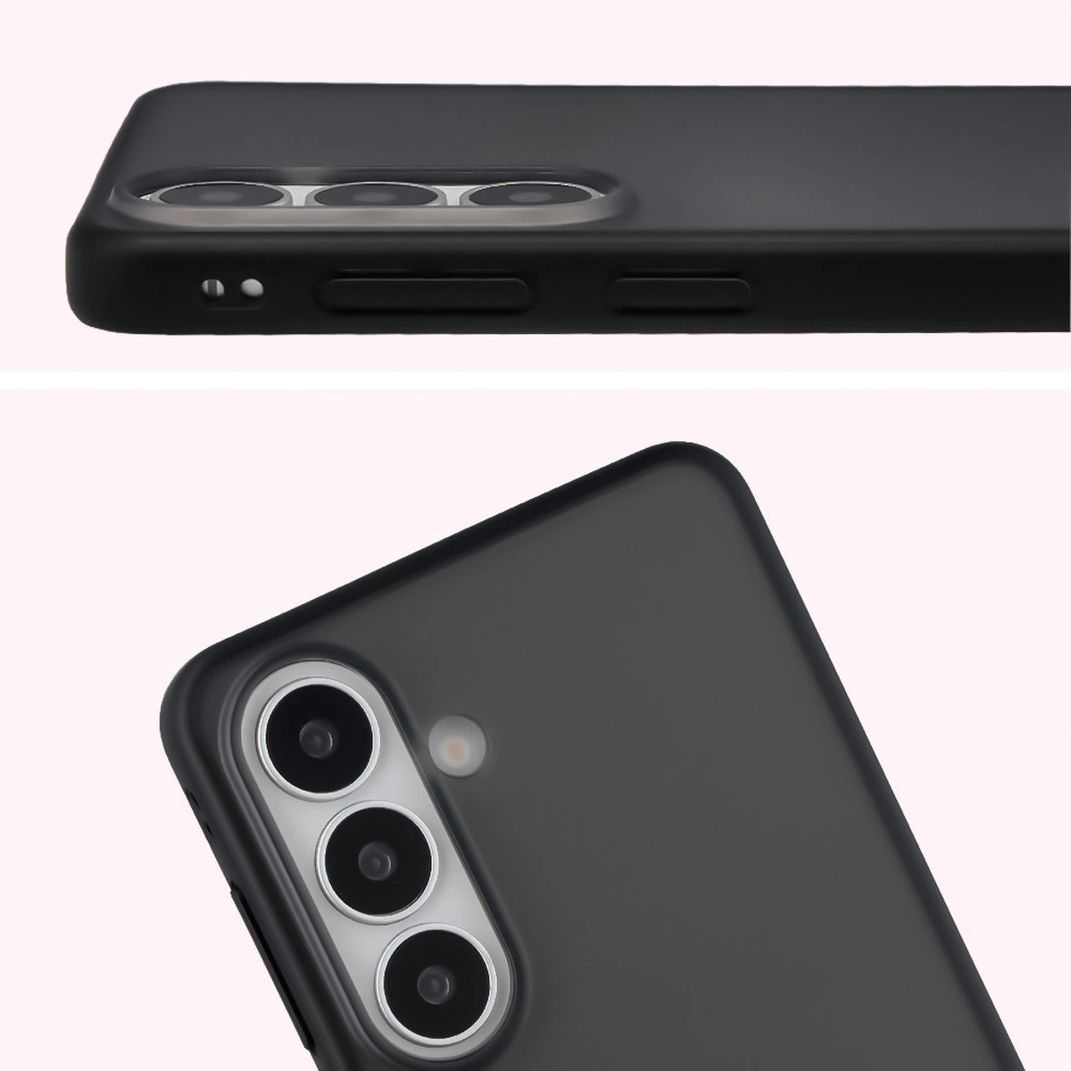 Pełne wycięcie i podwyższone krawędzie aparatu w etui Bizon Case Angelo do Samsung Galaxy S26 Plus