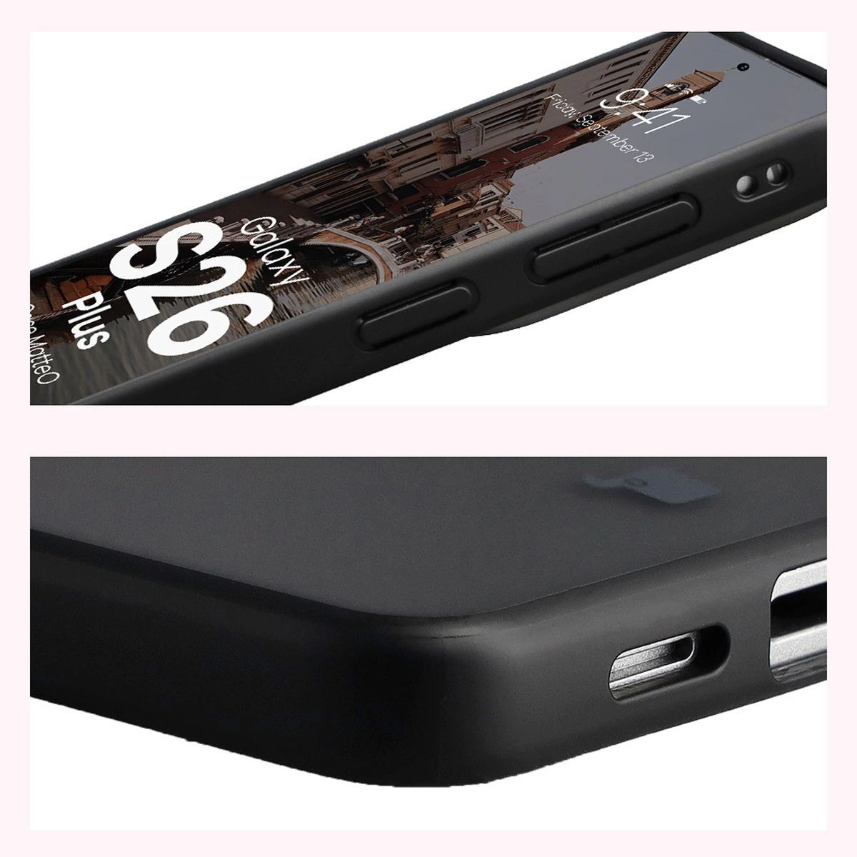 Wzmocnione narożniki i podwyższone ranty ekranu w etui Bizon Case MatteO do Samsung Galaxy S26 Plus