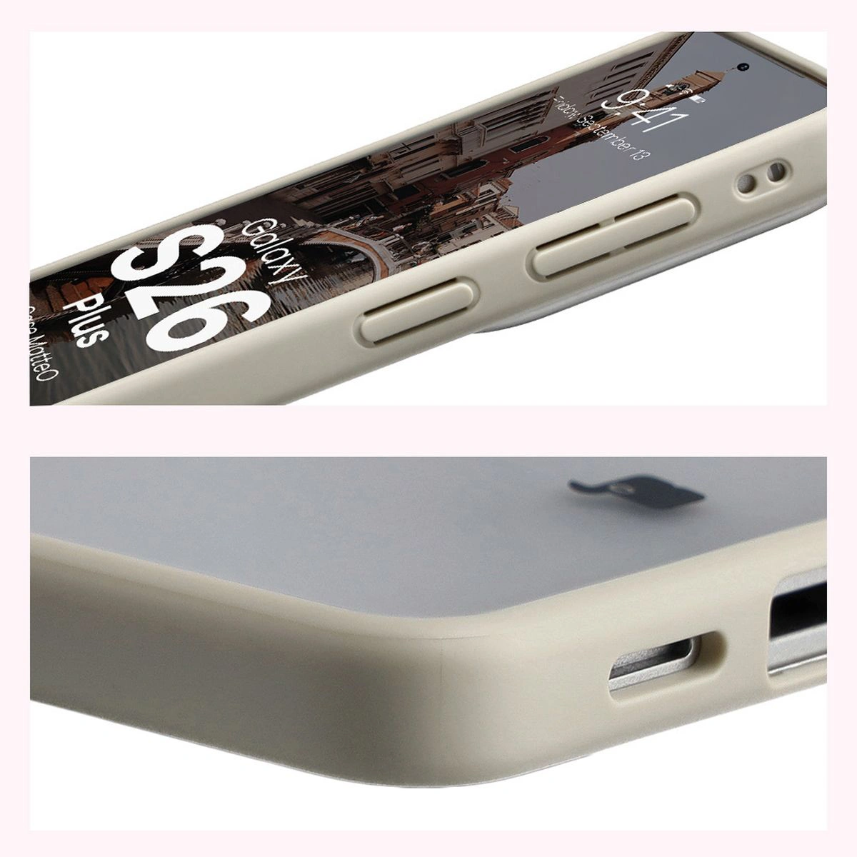 Wzmocnione narożniki i podwyższone ranty ekranu w etui Bizon Case MatteO do Samsung Galaxy S26 Plus