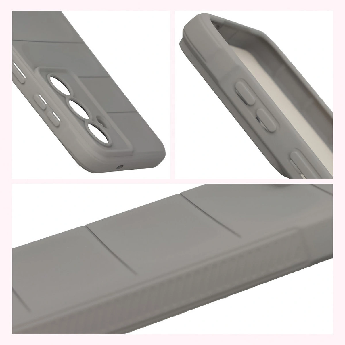 Teksturowane boki i podwyższone krawędzie ekranu i aparatu w etui Bizon Case Tur do Samsung Galaxy S26 Plus