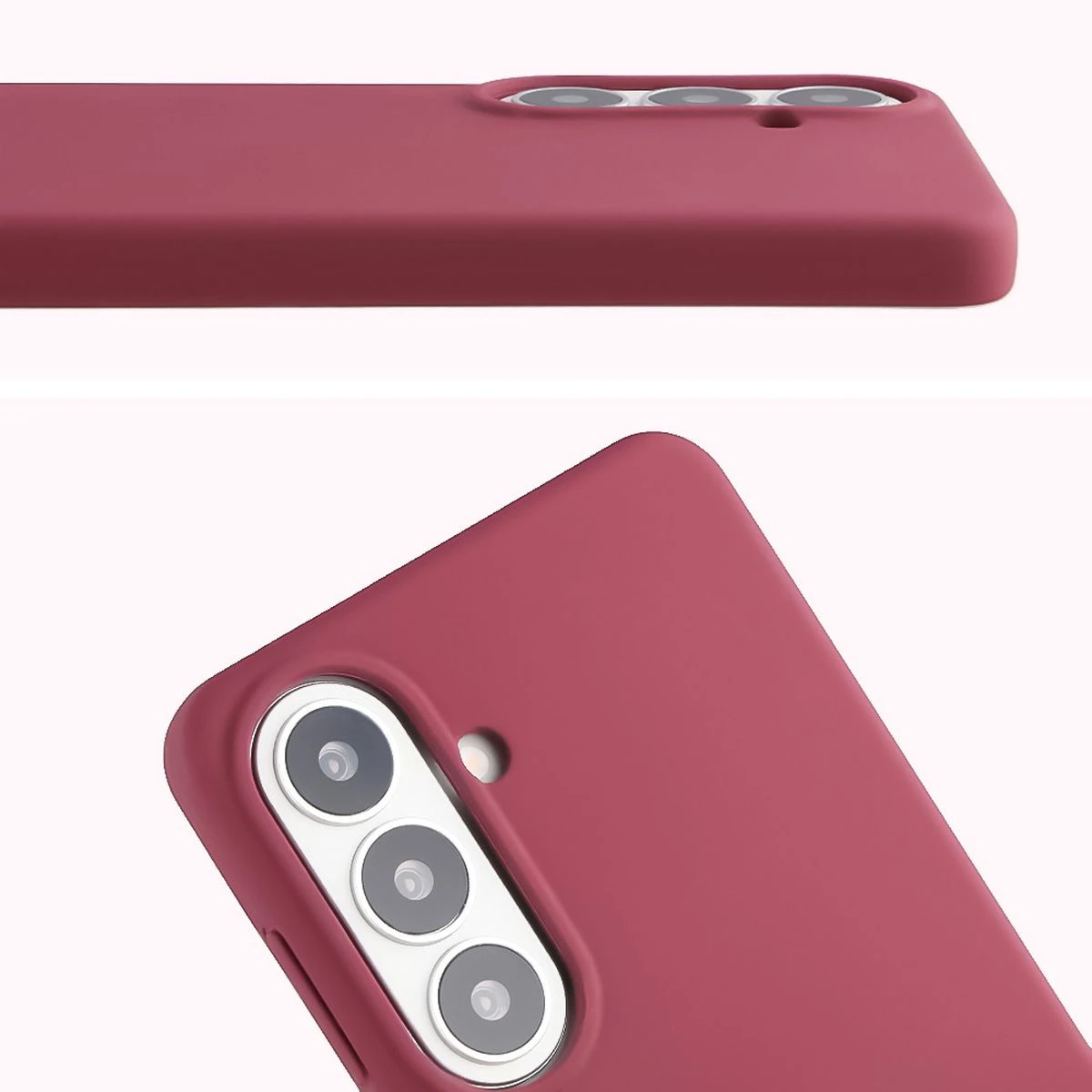 Zbliżenie na wycięcie na obiektywy w etui Bizon Soft Case do Samsung Galaxy S26 Plus