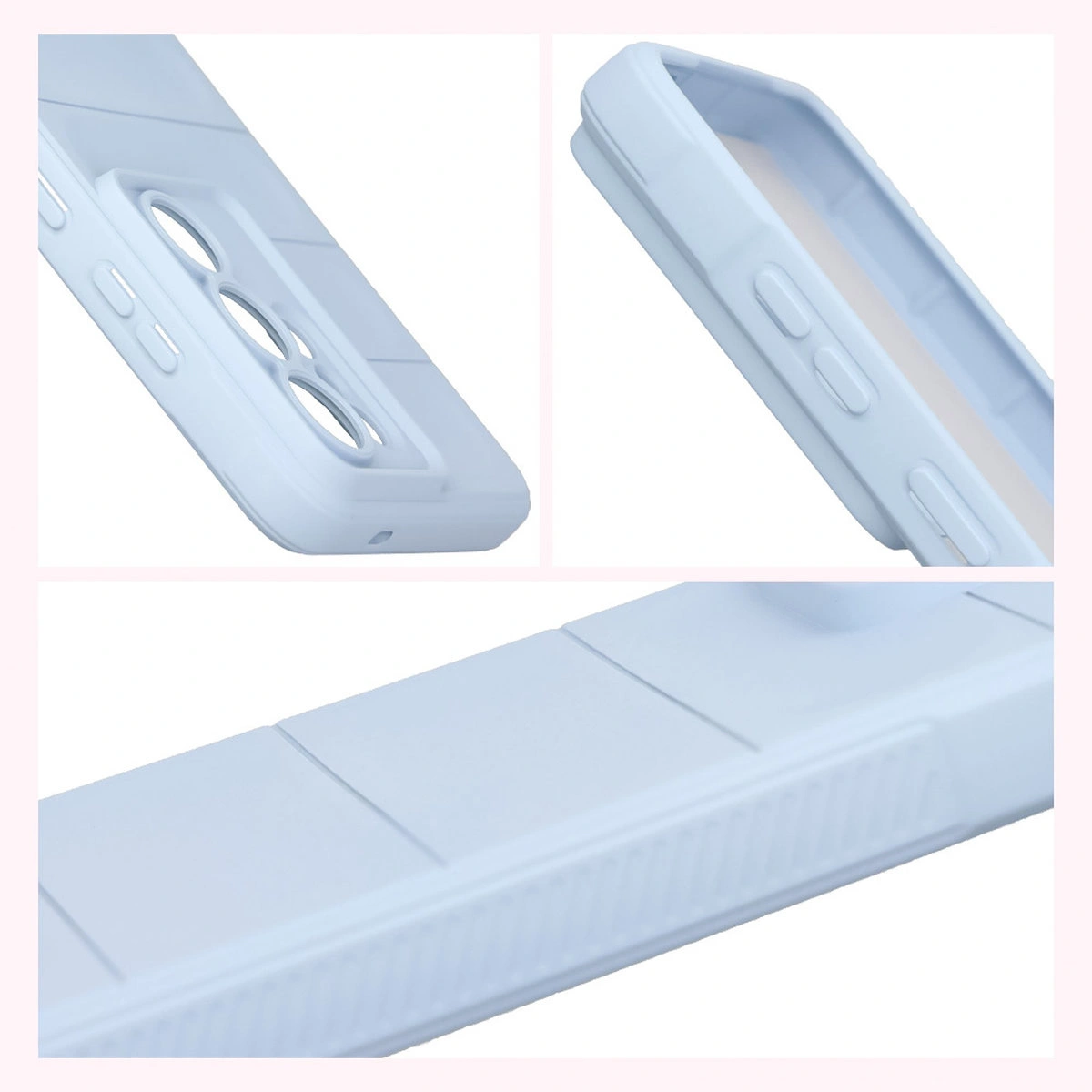 Teksturowane boki i podwyższone krawędzie ekranu i aparatu w etui Bizon Case Tur do Samsung Galaxy S26 Ultra