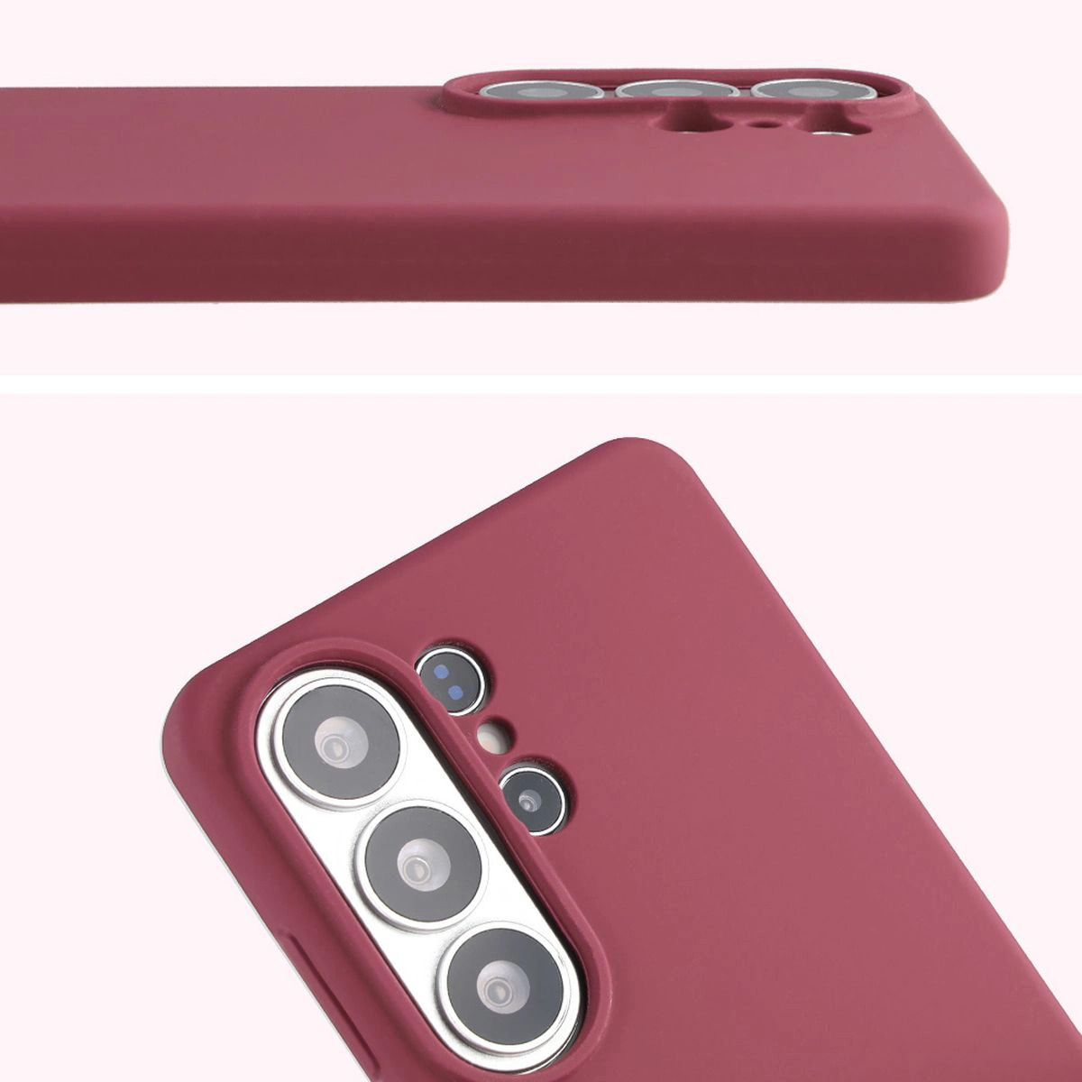 Zbliżenie na wycięcie na obiektywy w etui Bizon Soft Case do Samsung Galaxy S26 Ultra