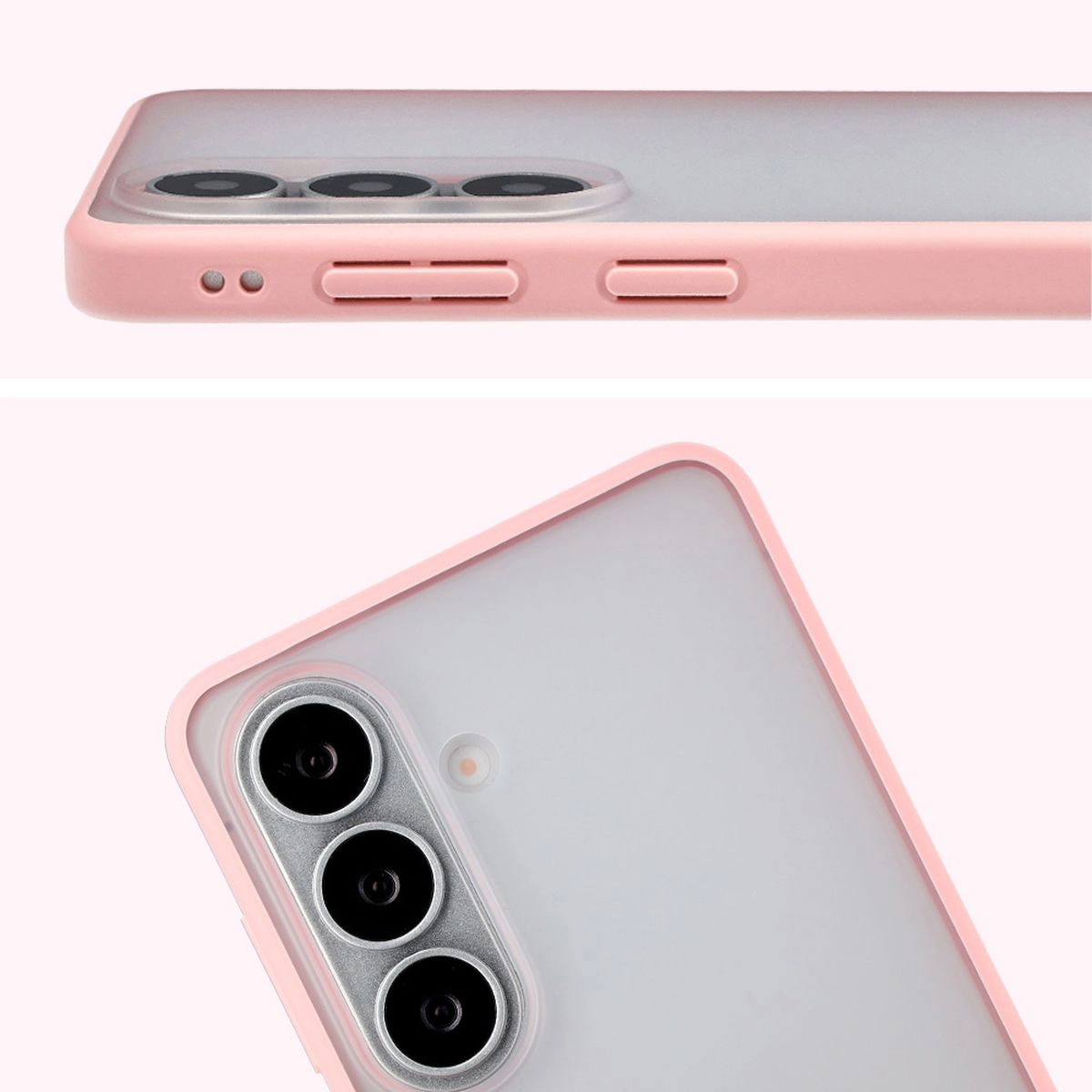 Pełne wycięcie i podwyższone krawędzie aparatu w etui Bizon Case Angelo do Samsung Galaxy S26