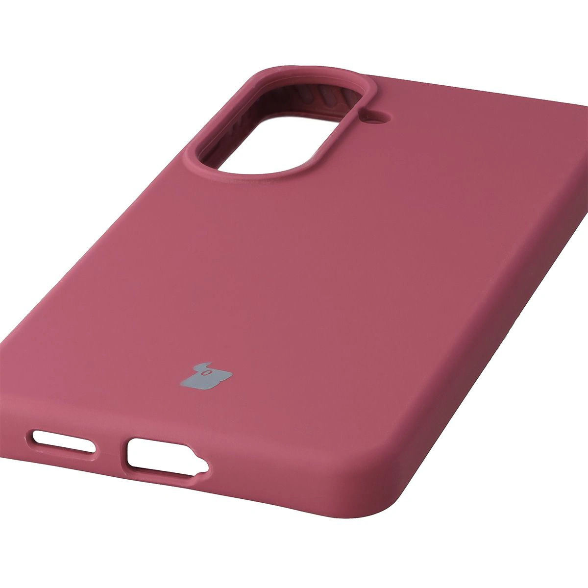 Zbliżenie na precyzyjne wycięcia i możliwość ładowania indukcyjnego w etui Bizon Soft Case do Samsung Galaxy S26