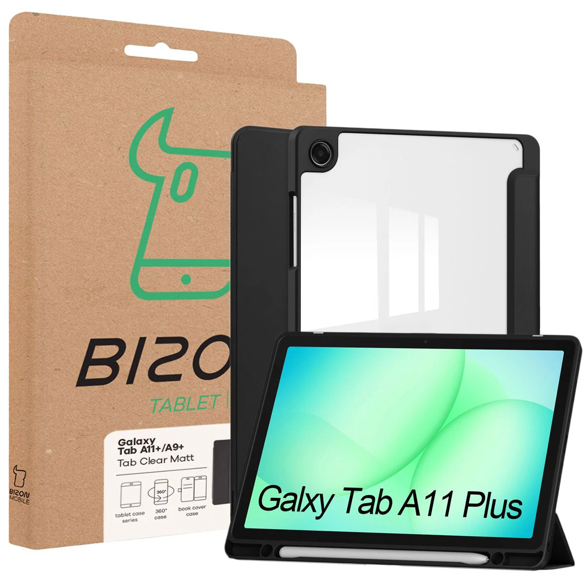 Bizon Tab Clear Matt – pudełko z etui do Samsung Galaxy Tab A11 Plus / Samsung Galaxy Tab A9 Plus
