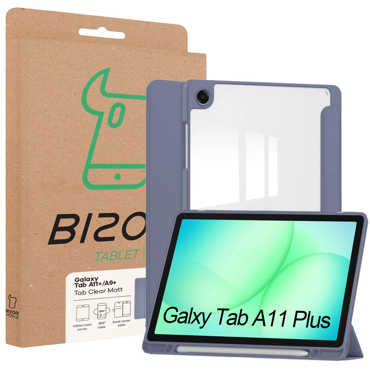 Bizon Tab Clear Matt – pudełko z etui do Samsung Galaxy Tab A11 Plus / Samsung Galaxy Tab A9 Plus
