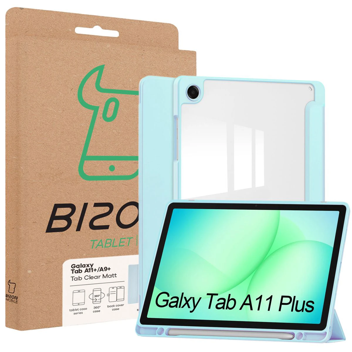 Bizon Tab Clear Matt – pudełko z etui do Samsung Galaxy Tab A11 Plus / Samsung Galaxy Tab A9 Plus