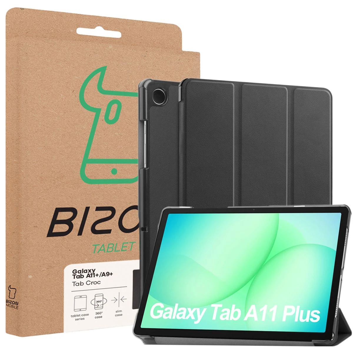 Przód pudełka Bizon Case z dedykowaną etykietą do Samsung Galaxy Tab A11 Plus / Samsung Galaxy Tab A9 Plus