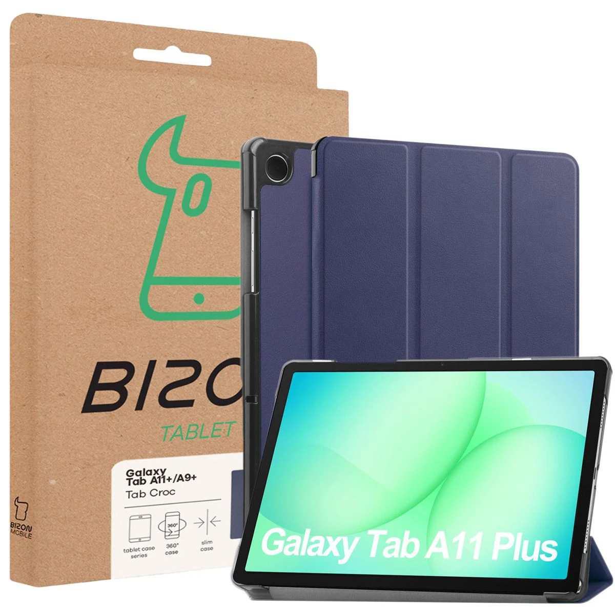 Przód pudełka Bizon Case z dedykowaną etykietą do Samsung Galaxy Tab A11 Plus / Samsung Galaxy Tab A9 Plus