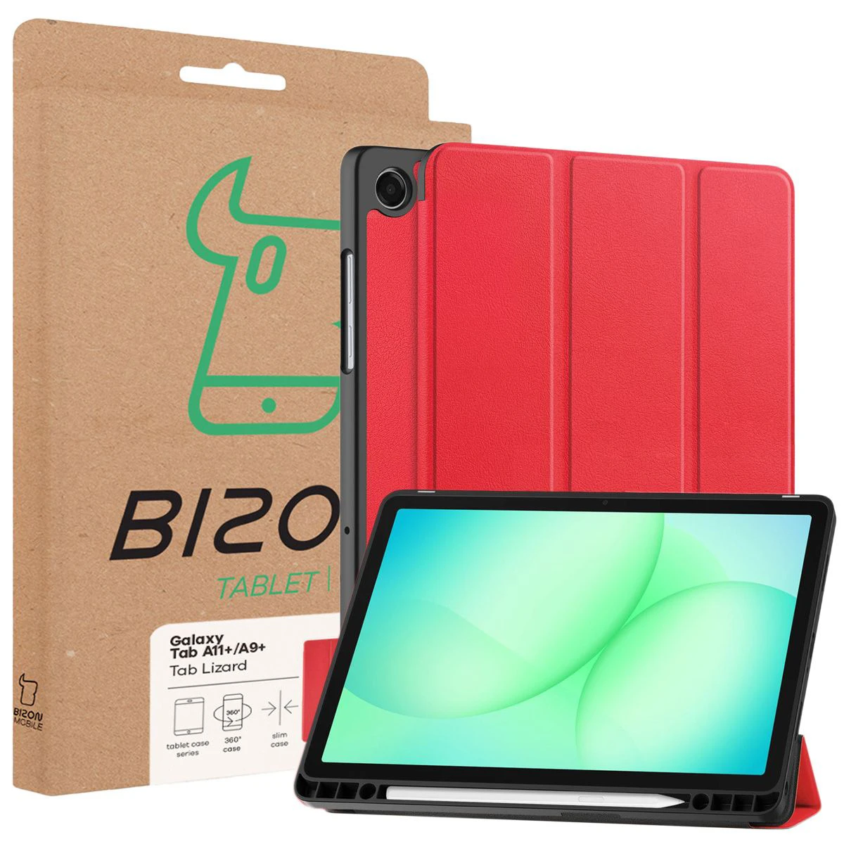 Przód pudełka Bizon Case z dedykowaną etykietą do Samsung Galaxy Tab A11 Plus / Samsung Galaxy Tab A9 Plus