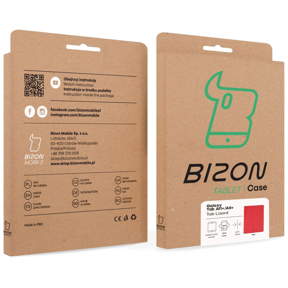 Kraftowe pudełko Bizon Case z dedykowaną etykietą do Samsung Galaxy Tab A11 Plus / Samsung Galaxy Tab A9 Plus