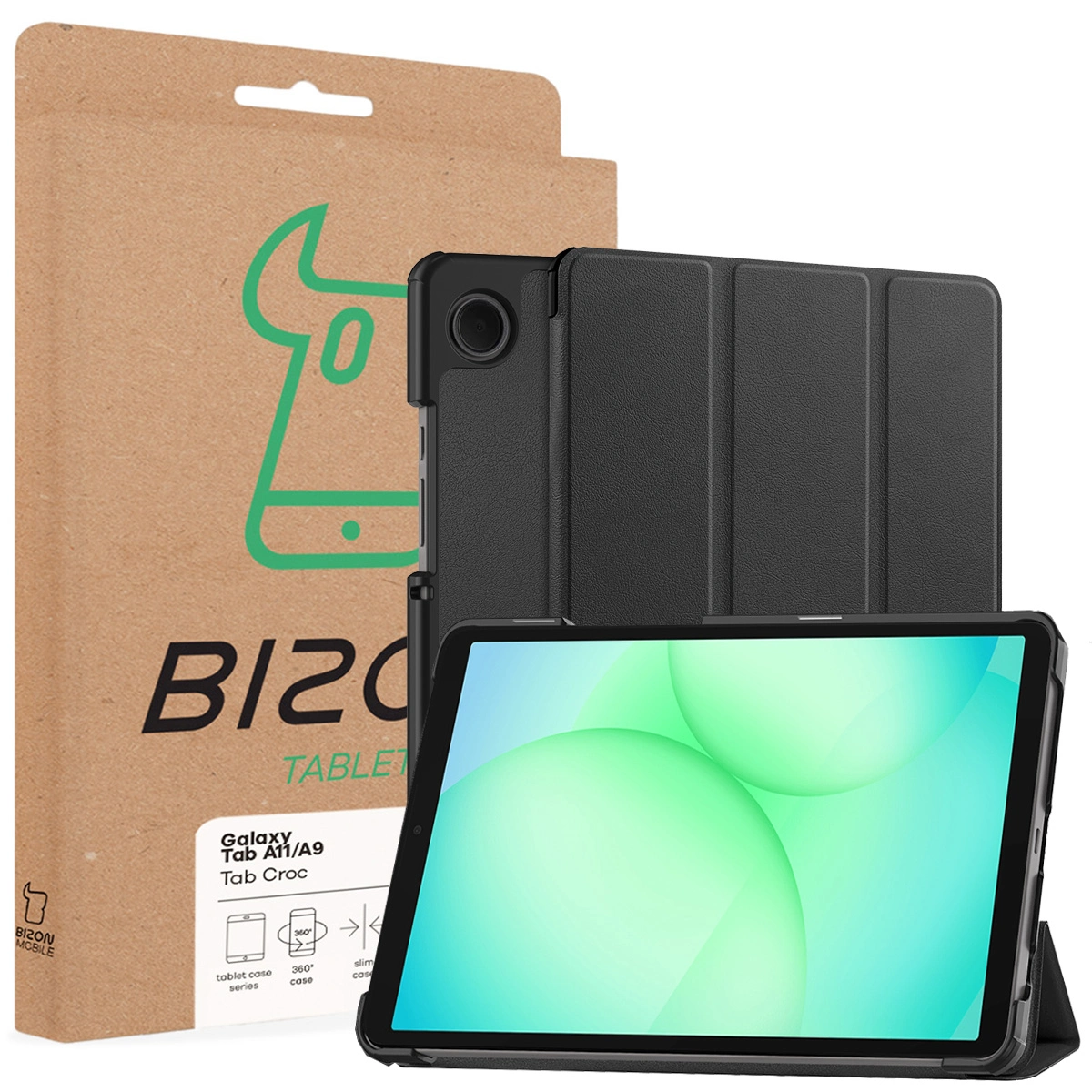 Przód pudełka Bizon Case z dedykowaną etykietą do Samsung Galaxy Tab A11 / Samsung Galaxy Tab A9