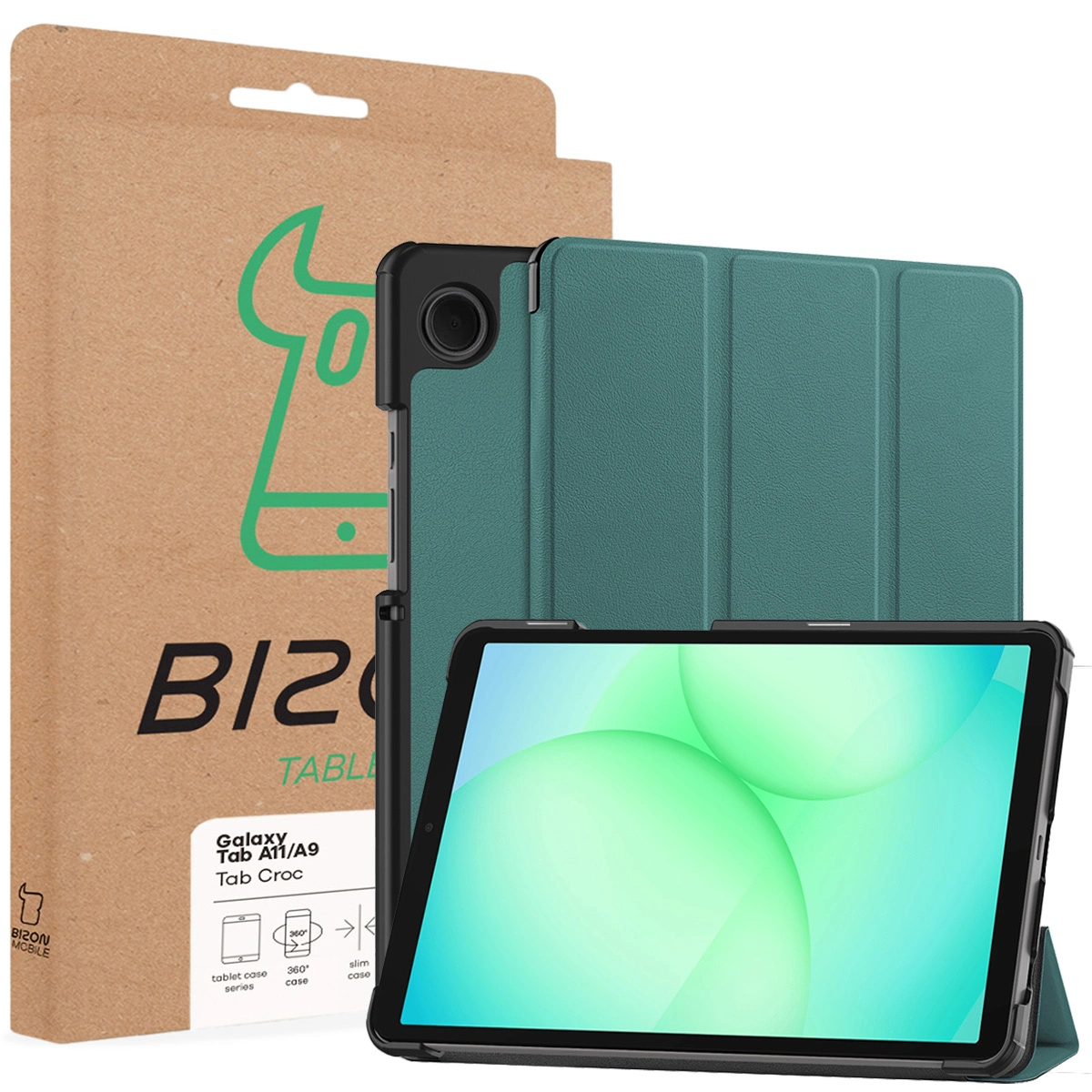 Przód pudełka Bizon Case z dedykowaną etykietą do Samsung Galaxy Tab A11 / Samsung Galaxy Tab A9