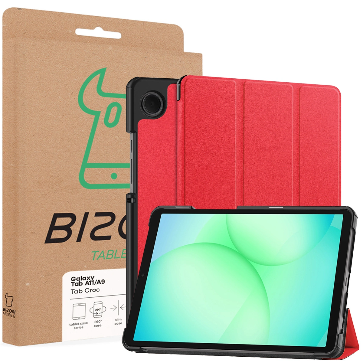 Przód pudełka Bizon Case z dedykowaną etykietą do Samsung Galaxy Tab A11 / Samsung Galaxy Tab A9