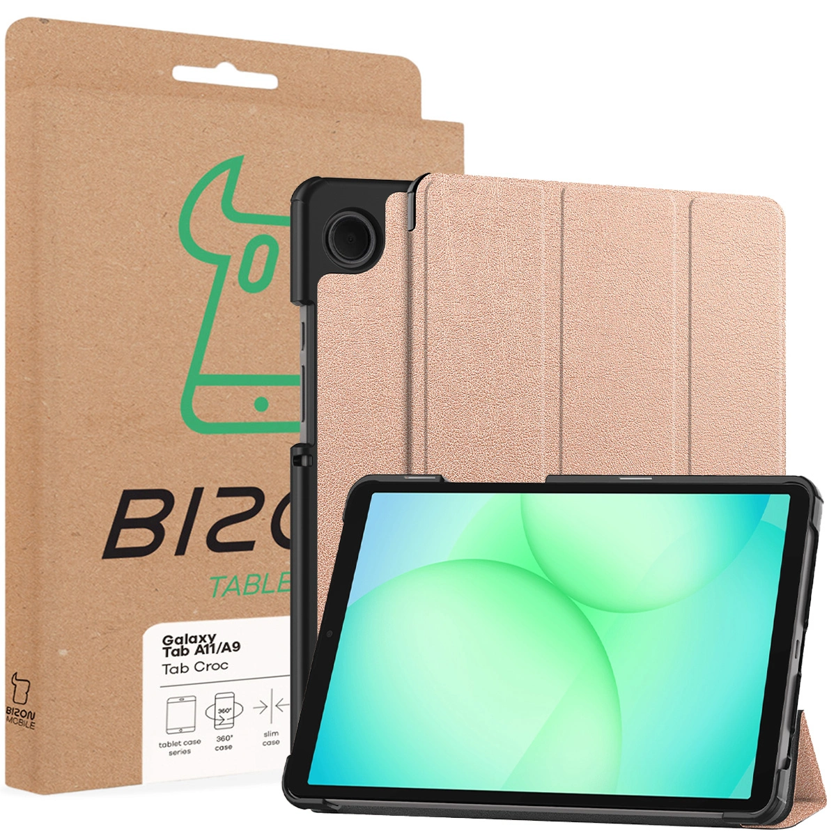 Przód pudełka Bizon Case z dedykowaną etykietą do Samsung Galaxy Tab A11 / Samsung Galaxy Tab A9