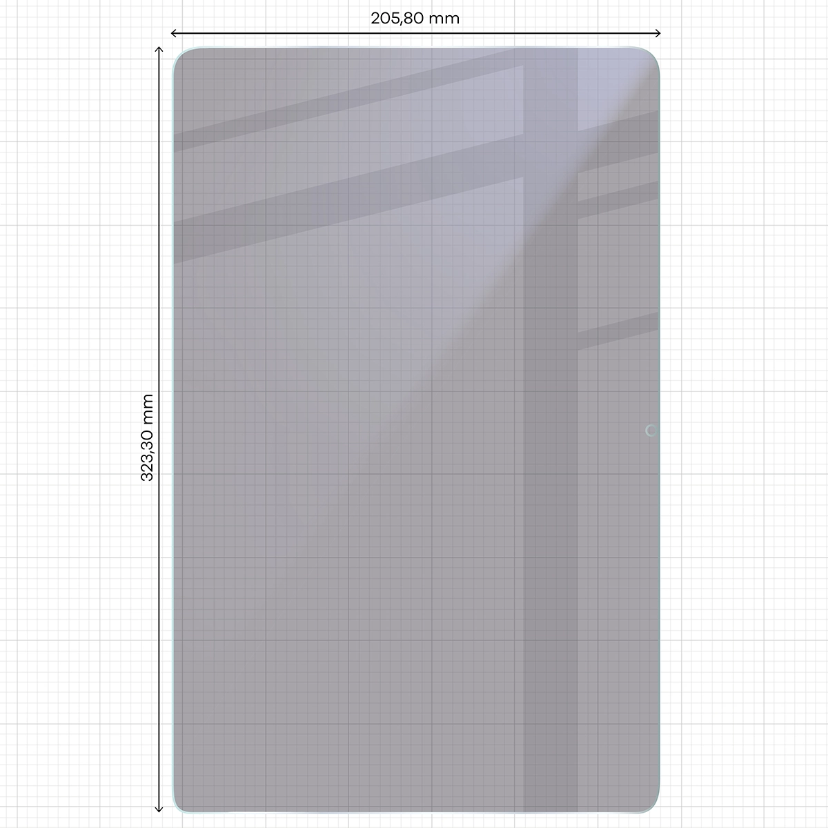 Wymiary szkła Bizon Glass Tab Mule Shadow do Galaxy Tab S11 Ultra