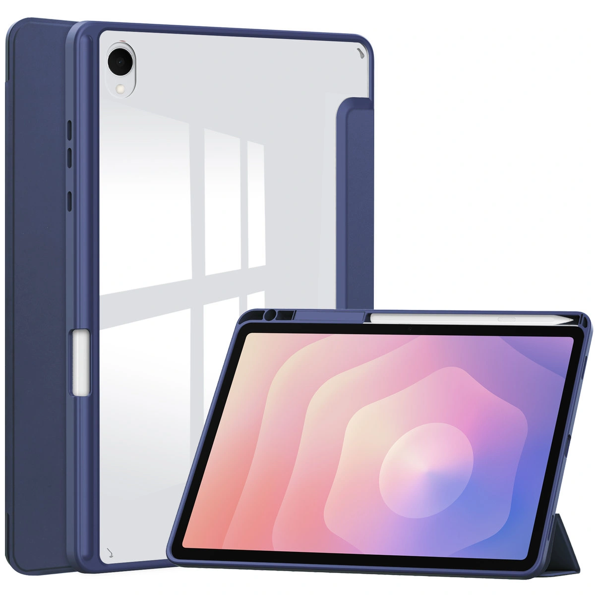 Dedykowany slot na rysik w etui Bizon Tab Case Clear Matt do Samsung Galaxy Tab S11
