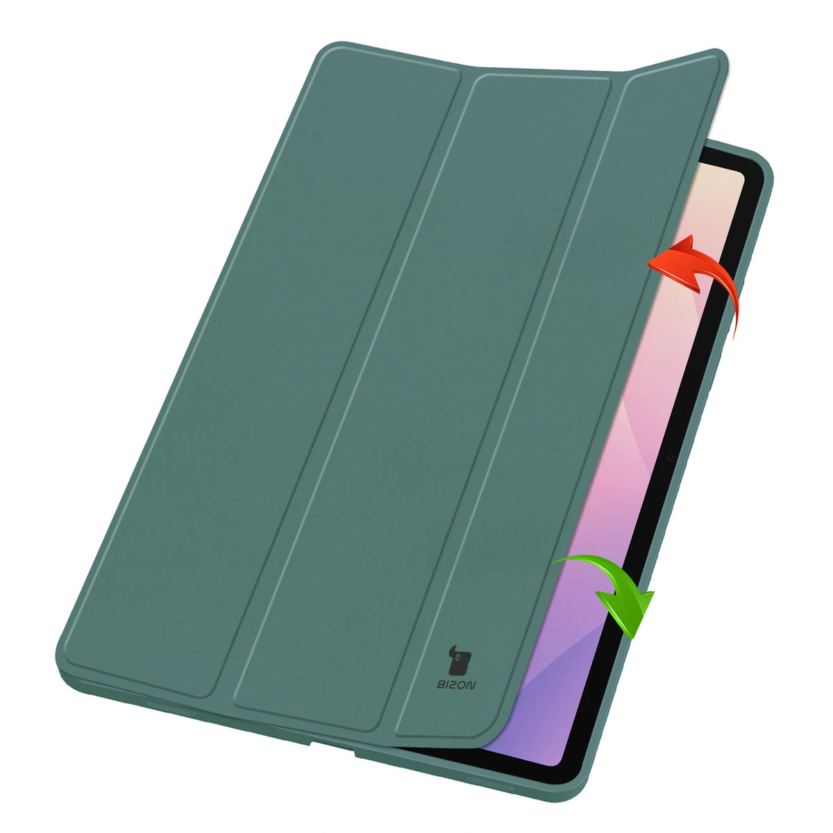 Dwa etui stojące na podwyższeniach, ukazujące funkcję zmiany w podstawkę do Samsung Galaxy Tab S11