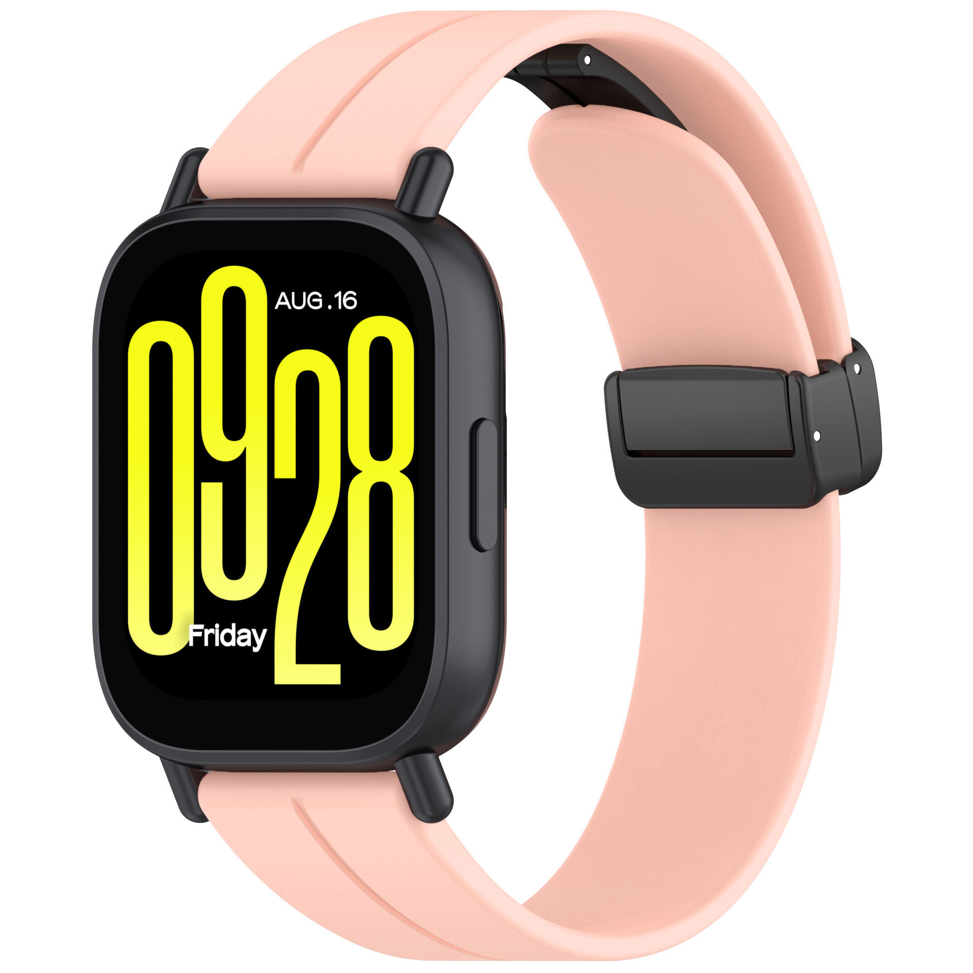 Silikonowy pasek Bizon Strap Watch Silicone L do smartwatcha z Quick Release 22 mm, różowy